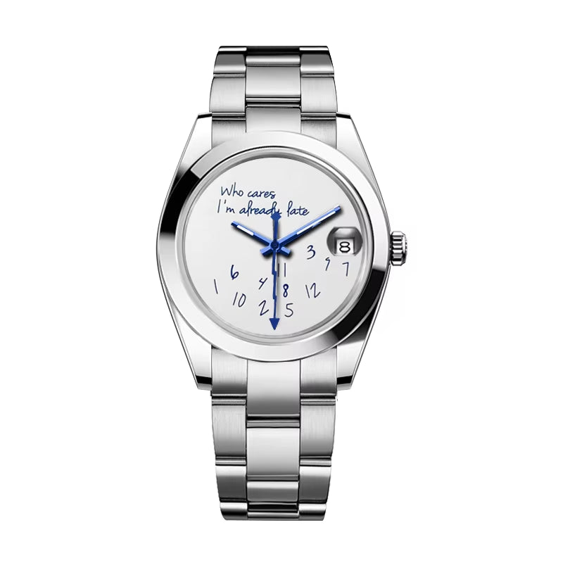 NH35 Watch for Who Cares Im Already Late NH35 Automatic Movement Sapphire Crystal 36Mm/39Mm NH35 No Logo Watches
